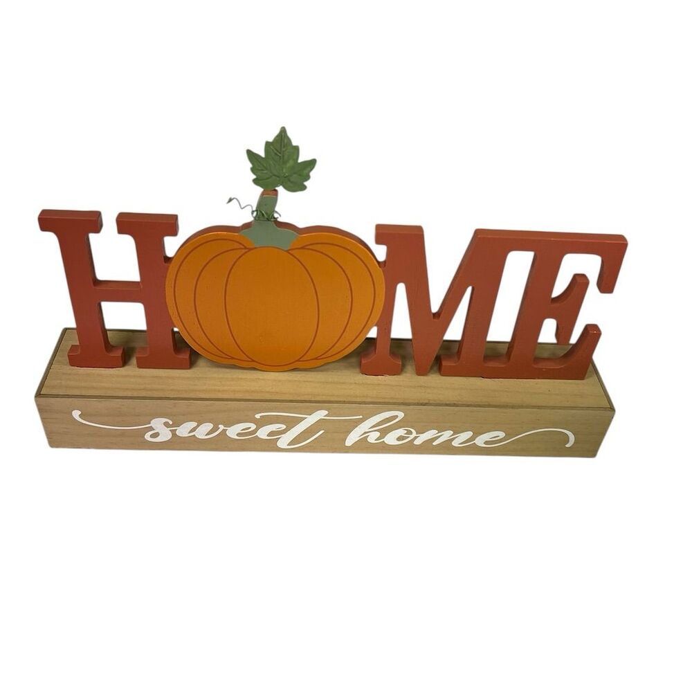 Home Sweet Home Table Sign Fall Thanksgiving Decor Multicolor